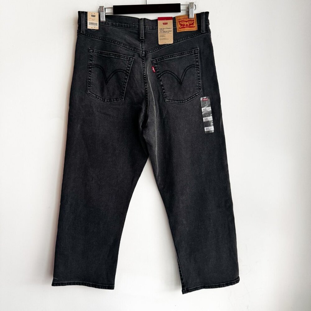 Levi's Ribcage Straight Ankle Black/ Grey Denim Jeans 33/27 - Picture 5 of 7